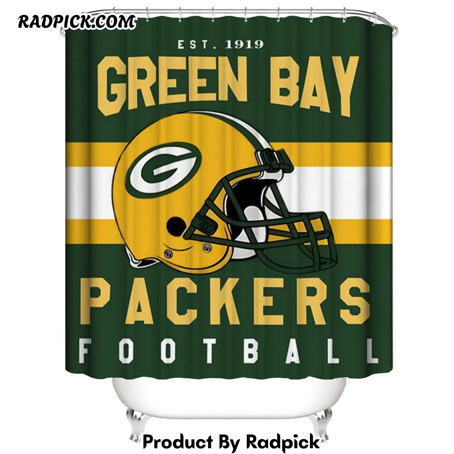 Football team helmet flag wisconsin green bay packers shower curtain rp387891